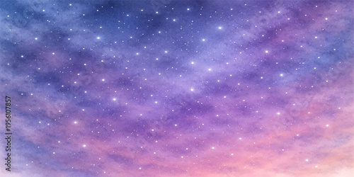 A cosmic abstract illustration of a bright blue nebula and glowing starfield against a dark night sky, capturing the vast beauty of a starry galaxy in the outer universe cosmos