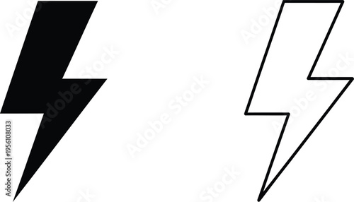 Lightning bolt icons Vector