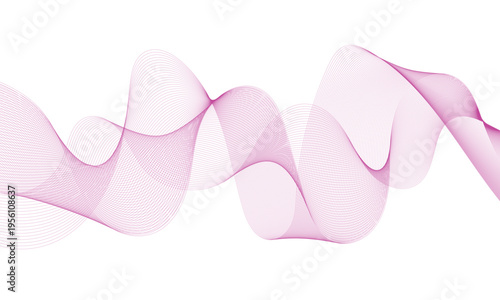 Abstract colorful smooth wave on a white background. Dynamic sound wave. Design element. Vector illustration.
