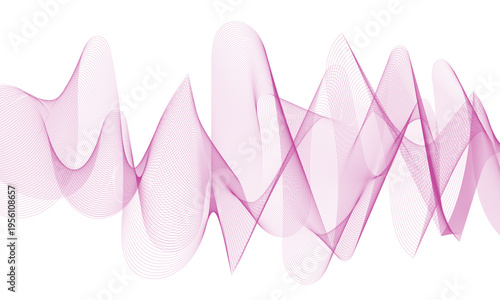 Abstract colorful smooth wave on a white background. Dynamic sound wave. Design element. Vector illustration.