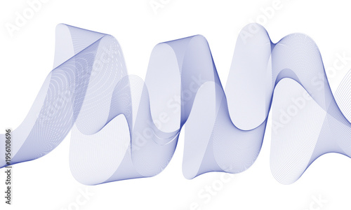 Abstract colorful smooth wave on a white background. Dynamic sound wave. Design element. Vector illustration.