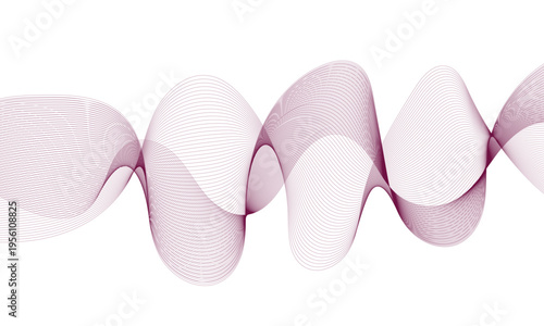 Abstract colorful smooth wave on a white background. Dynamic sound wave. Design element. Vector illustration.