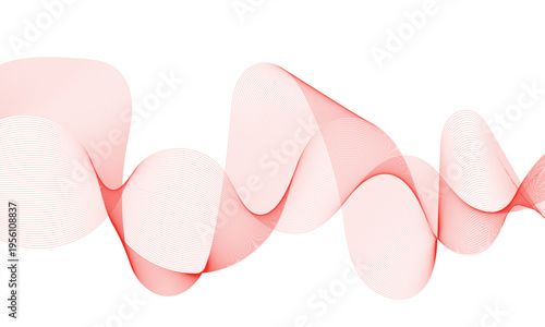 Abstract colorful smooth wave on a white background. Dynamic sound wave. Design element. Vector illustration.