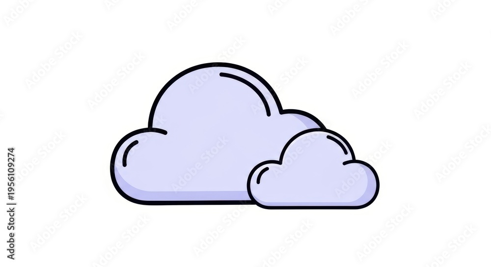 Obraz premium Purple cartoon cloud icon