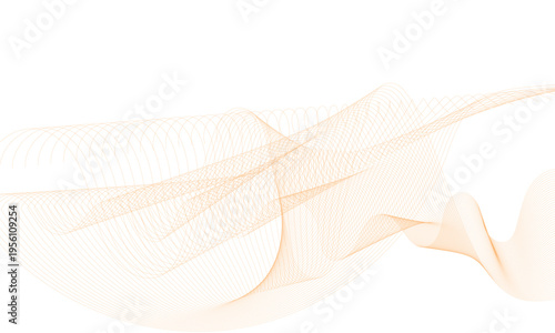 Abstract colorful smooth wave on a white background. Dynamic sound wave. Design element. Vector illustration.