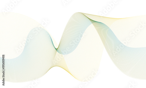 Abstract colorful smooth wave on a white background. Dynamic sound wave. Design element. Vector illustration.