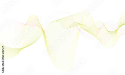 Abstract colorful smooth wave on a white background. Dynamic sound wave. Design element. Vector illustration.