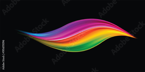 Abstract colorful rainbow wave design featuring vibrant vector lines and light curves on a modern wallpaper backdrop pattern with green and blue swirls for a decorative web banner template