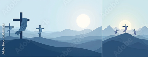 Elegant Good friday with cross background, Good friday holy week background for banner and social meida template