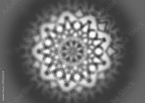 Konstfotografi Not created by AI, Shadow blurred of Black Mandala dot painting design, Aborigin