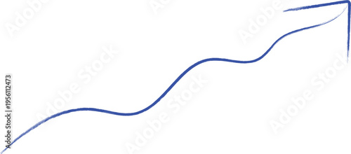 blue upward trending line graph on white background