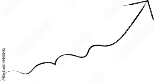 Increasing trend line with upward arrow