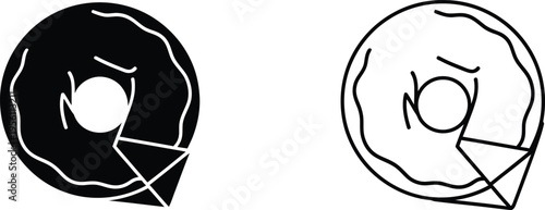 Donut comparison black white Vector