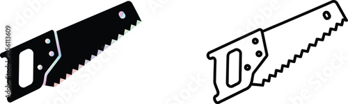 Black and white handsaw illustration Vector