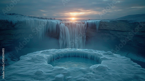 Serenity in Ice: The Majestic Frozen Cascade