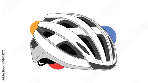 Professional white bicycle safety helmet designed for protection during cycling and outdoor sports activities on a clean background.