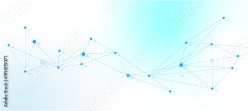 Network connection. Abstract mesh, molecular plexus line and cyberspace. Geometric line, dot on white background. abstract technology background