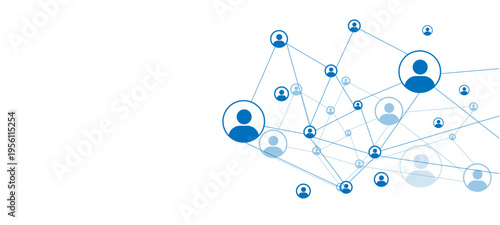 Network background. Connections with points, lines, and people icons. social network concept
