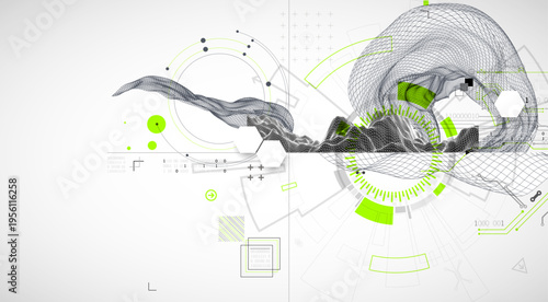 Abstract technology wireframe background. Modern science art elements.