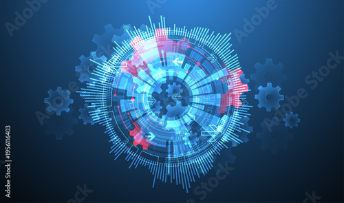 Abstract technology background. Cogwheels ART theme. Vector illustration