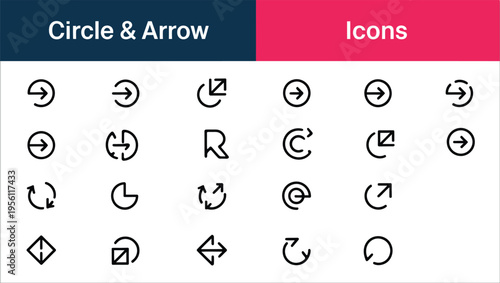 Circular arrow icons and rotation symbols for navigation and interface controls
