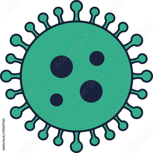 Coronavirus SARS CoV 2 Cell Icon Vector Illustration for Medical and Science Research