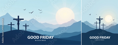 Elegant Good friday with cross background, Good friday holy week background for banner and social meida template