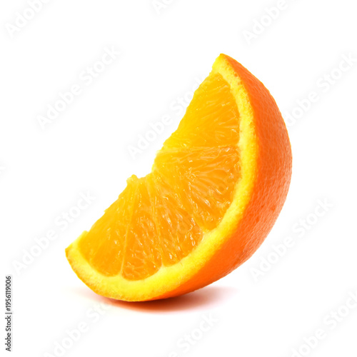 A part of fresh juicy orange isolated on white
