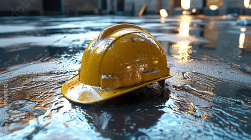 Solitude in Safety: A Lone Hard Hat
