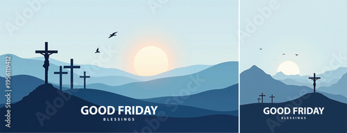 Elegant Good friday with cross background, Good friday holy week background for banner and social meida template