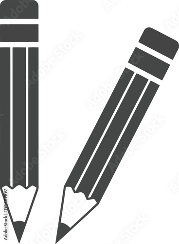 Minimalist Pencil Icon Set for Education, Stationery, and Creative Design Projects