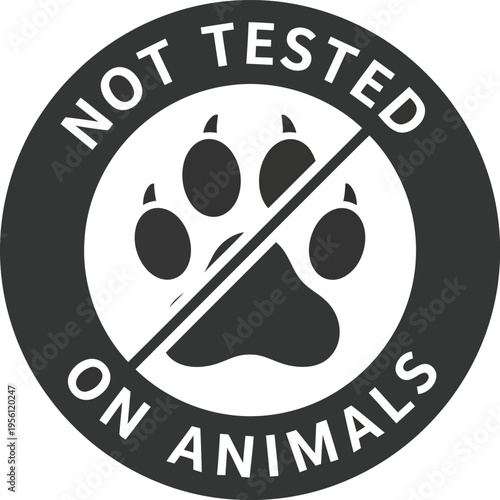 Cruelty Free Not Tested On Animals Icon Vector Label for Ethical Cosmetic and Product Packaging