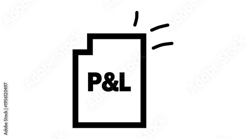 A Profit and Loss statement, black isolated silhouette
