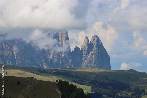 Clouds Embrace the Catinaccio Dolomite Peaks