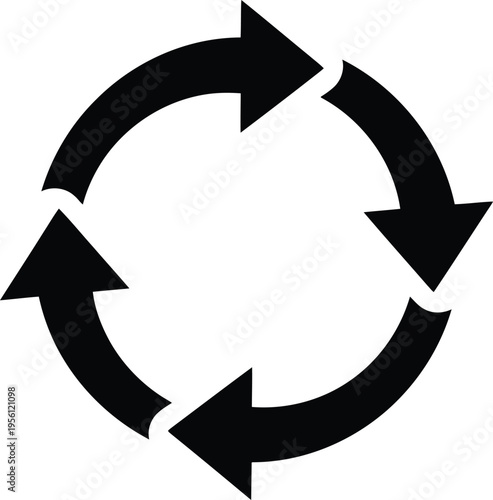 Circular Arrows Icon Set for Recycling and Process Flow Diagram Design