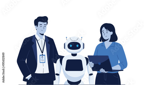 Robot technology human interaction concept