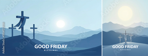 Elegant Good friday with cross background, Good friday holy week background for banner and social meida template