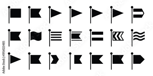 Waving flag symbol, isolated flag illustration