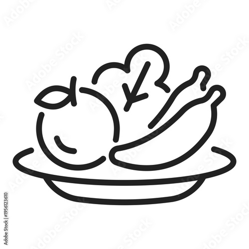 Healthy Food Nutrition Line Icon