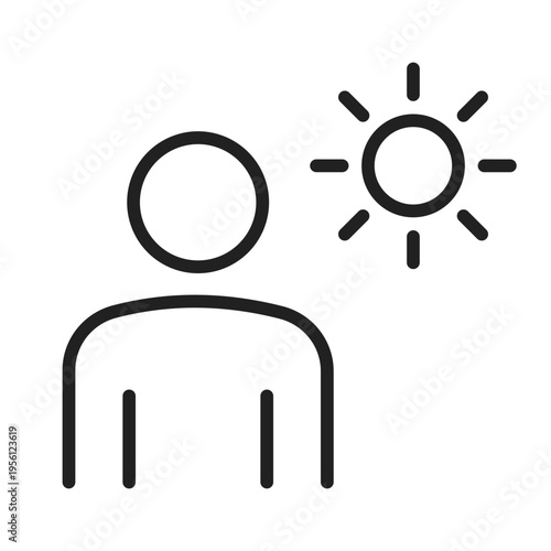 Sunlight Exposure Vitamin D Line Icon