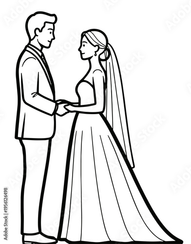 silhouette of bride and groom