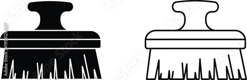 Brushes black and white line art Vector