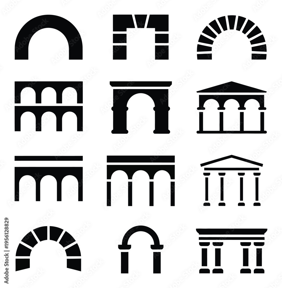 Obraz premium set of arch silhouettes