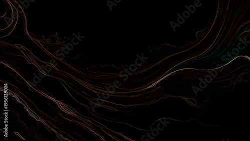 Vector Abstract organic lines flow elegant and mysterious dark background. evoking sense of depth and movement and gentle curves dynamic patterns.
