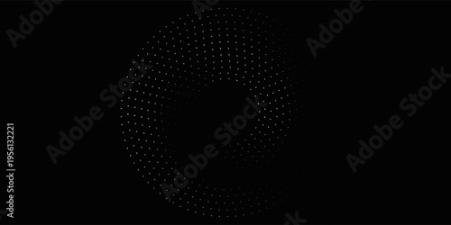 Create a bold look with a centric circle background featuring vector graphics of sound waves.