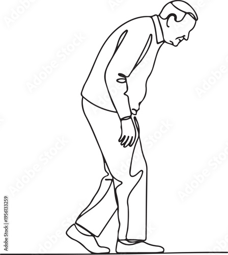 Vector illustration of a man with his head down