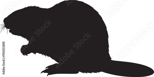 Black silhouette of a beaver vector illustration