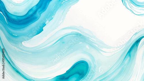 Abstract aqua pattern, fluid artistry and evoke calm and tranquil mood and watercolor style and gradient color flow and decorative design and artistic creation and unique backdrop 