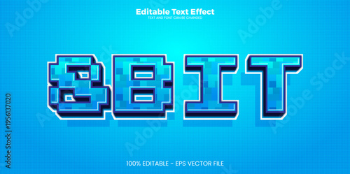 8 Bit editable text effect in modern trend style