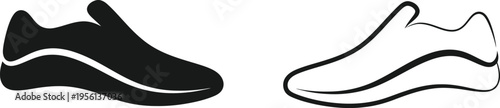 Black and white shoes side by side Vector